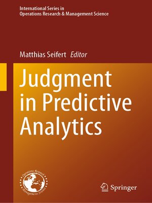 cover image of Judgment in Predictive Analytics